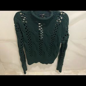 Express green knit top NWT